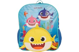 AI ACCESSORY INNOVATIONS Baby Shark 14" Boys & Girls Backpack, School Travel Bag for Toddler, Features Die Cut Baby Shark front Pocket, 2 side mesh pockets, and Adjustable Padded Straps