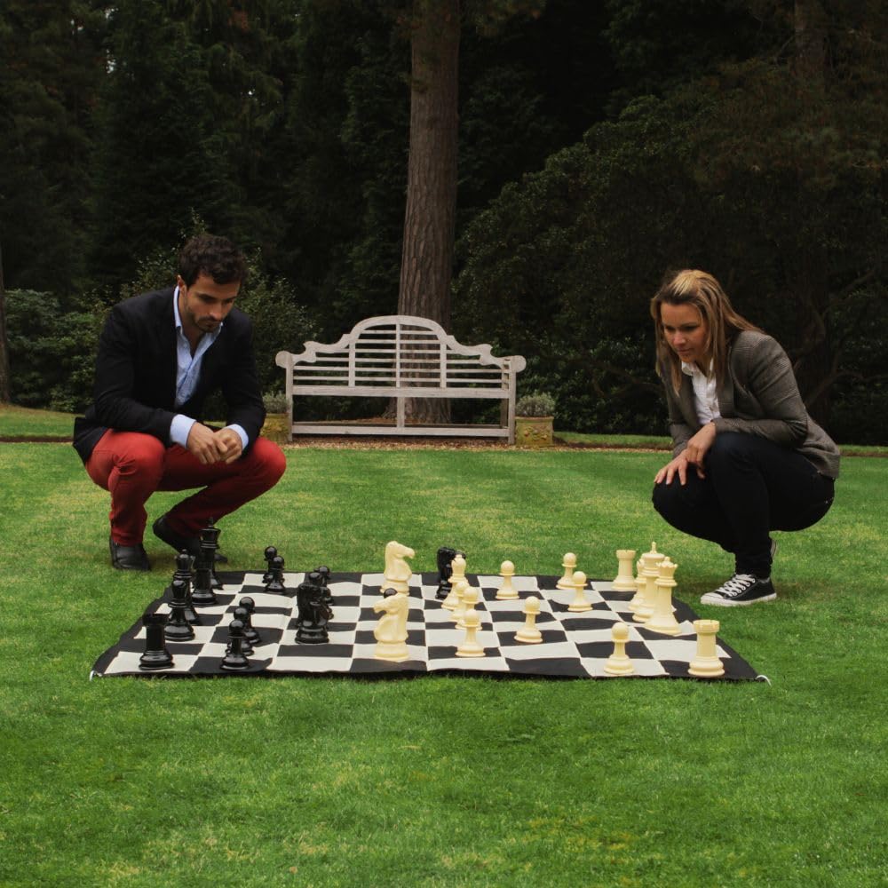 Uber Games - Large Garden Chess Set - 32-Piece Set - 20cm High King - Playing Surface Not Included