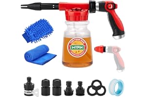 MYPIN 16 IN 1 Car Wash Foam Gun, Foam Cannon, Adjustable Hose Wash Sprayer with 2.5 to 6 Bars Foam Blaster, Suitable for Car Cleaning and Garden Use with 1/2” Quick Connector