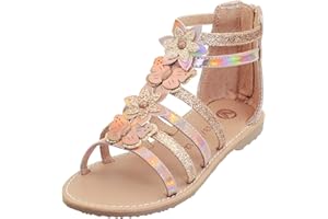 Vonair Girls Gladiator Sandals Cute Open Toe Breathable Summer Shoes with Rubber Sole (Toddler/Little Kid/Big Kid)