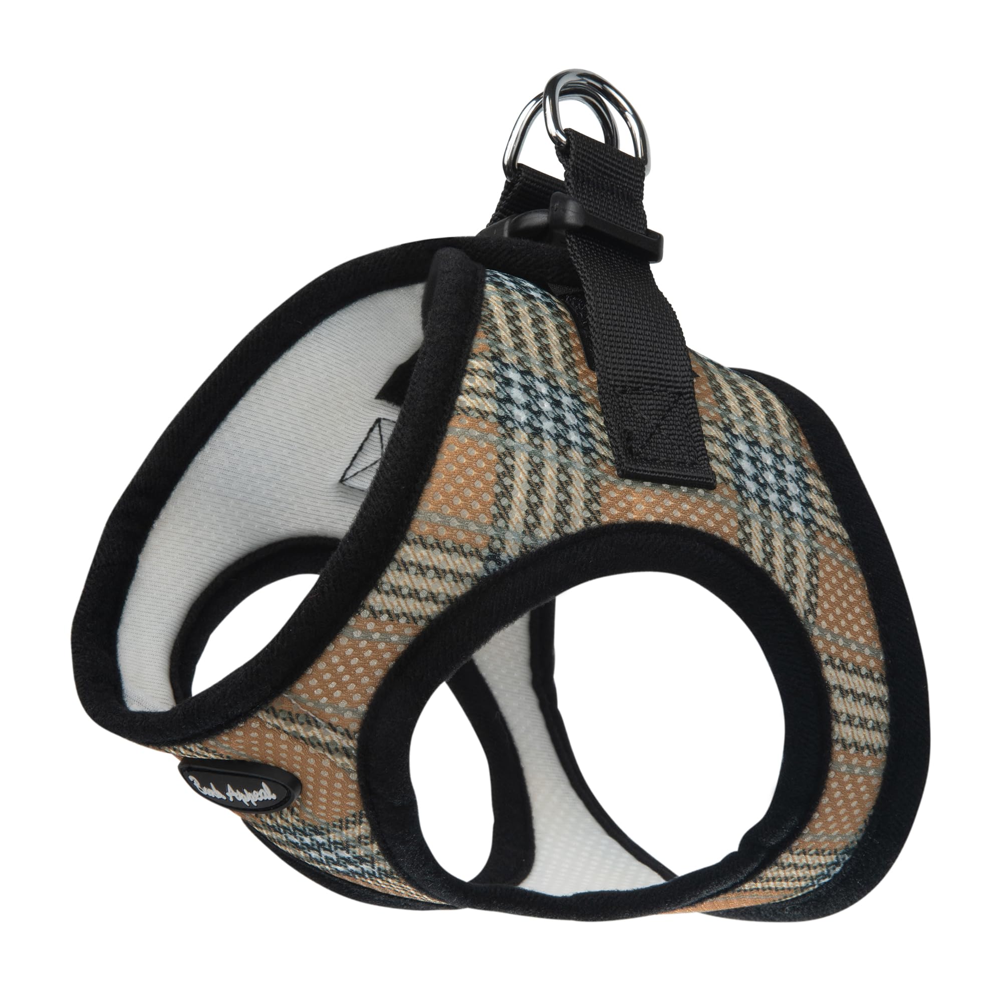 Bark Appeal Plaid Comfort Padded Pet Vest Mesh EZ Wrap Puppy Harness, Small, Tan โ image 1