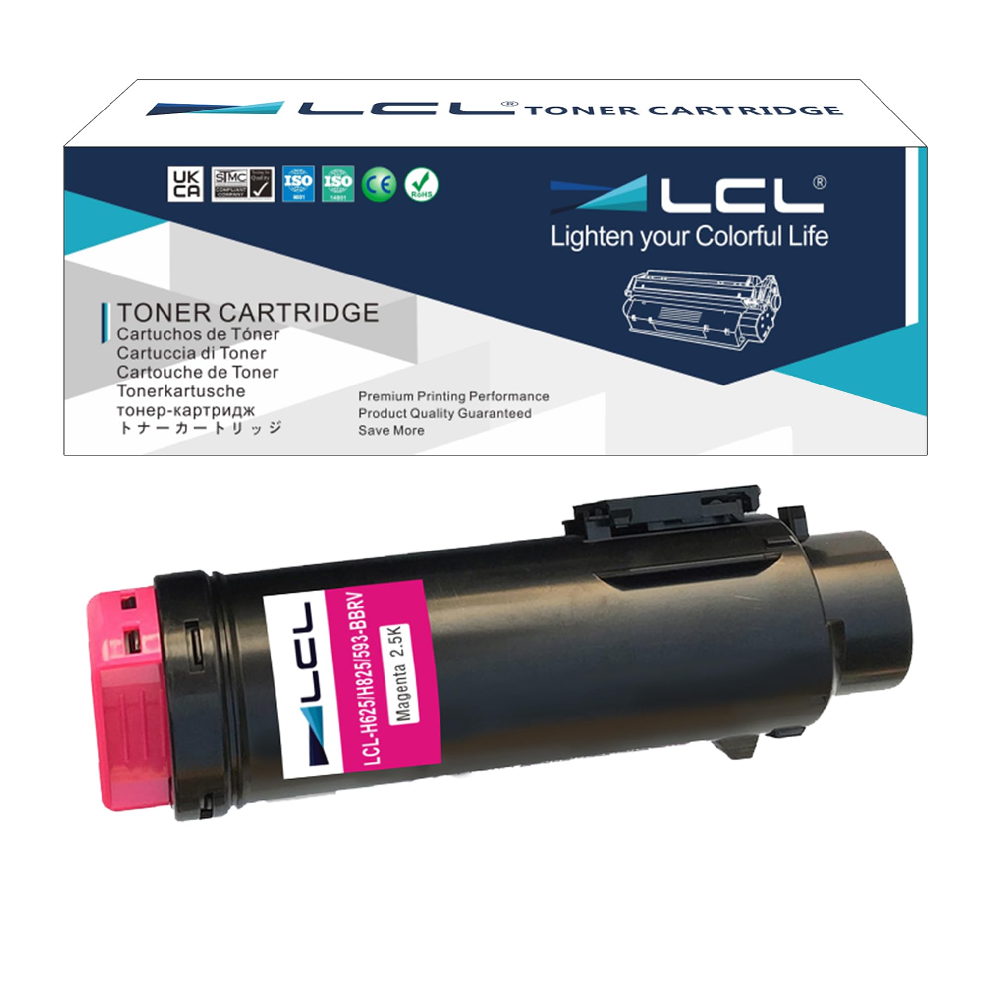LCL Compatible Toner Cartridge H625 H825 S2825 H625cdw H825cdw S2825cdn 593-BBRV (1 Magenta) Replacement for Dell H625cdw H825cdw S2825cdn S2825