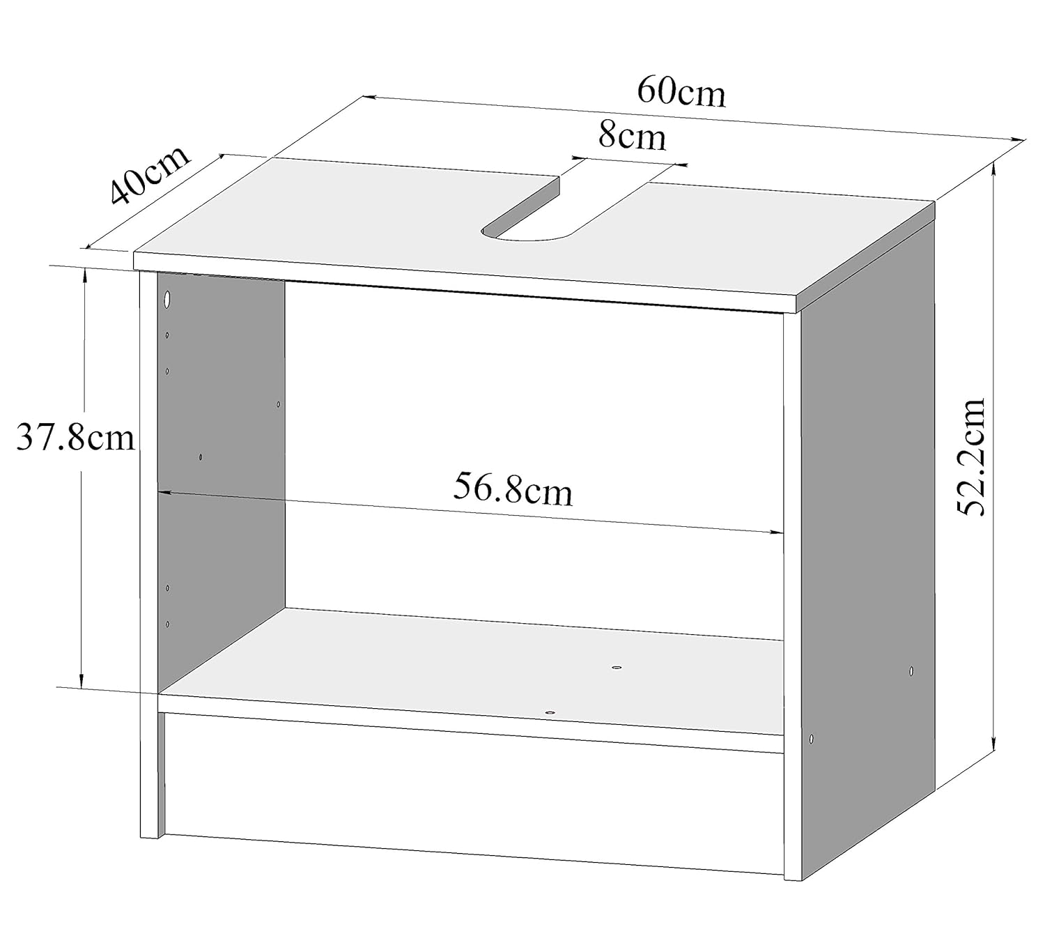 Basics Mueble para lavabo largo x ancho x alto 60 x 40 x 52.2 cm roble
