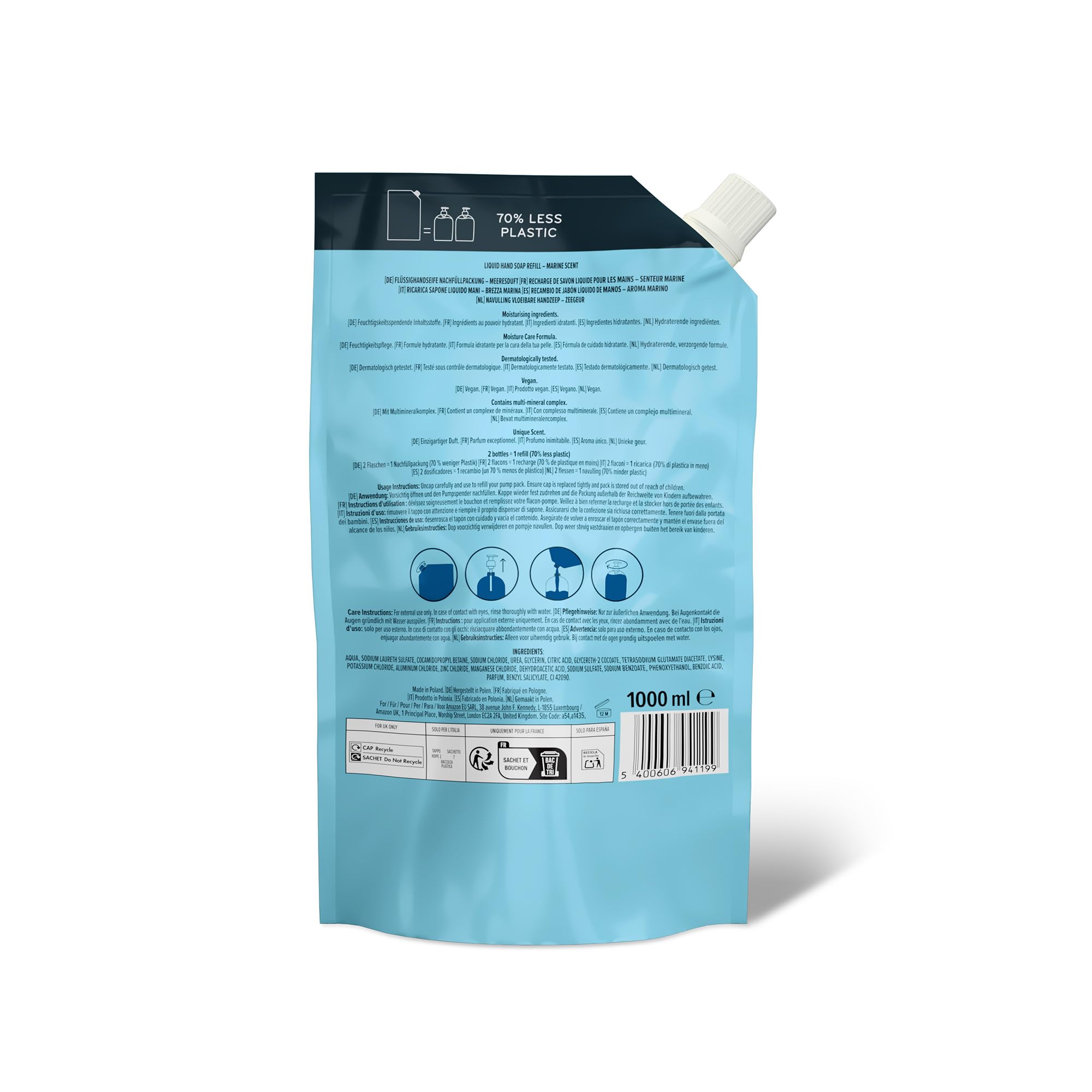 by Amazon Meeresduft Handseife Nachfüllpack, 2 x 1000ml 3