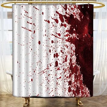 Amapark Rust Metal Grommets Shower Curtain Dry Blood Splatter