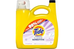 Tide Simply Clean & Sensitive Liquid Laundry Detergent, Cool Cotton Scent, 89 Loads, 117 fl oz
