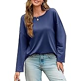 Cicy Bell Womens Oversized Long Sleeve T Shirts Casual Crewneck Trendy Tunic Tops 2025 Loose Fit Basic Tees