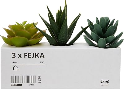 IKEA FEJKA Mini Artificial Succulent Desk Plants 3 Pack 13 cm