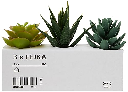 IKEA 203.953.31 FEJKA Mini Artificial Succulent Desk Plants in Pots 6 Centimetres (3 Pack)