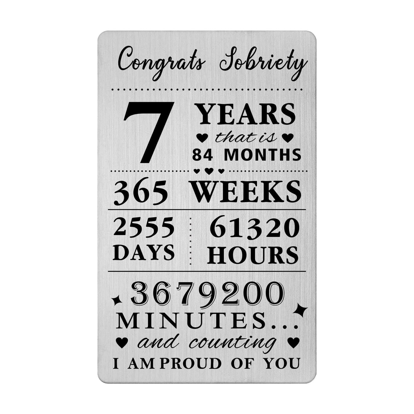 Gezxin 7 Years Sobriety Gifts For Men Women- Congratulations 7 Years Sober Card for Him Her- Personalised 7 Year Recovery Gifts I Am Proud Of You