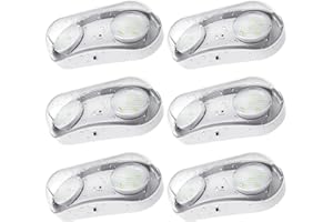 SASELUX Wet Location Rated Outdoor Emergency Light,Waterproof Exterior Led Emergency Lights with Battery Backup,Adjustable Heads,Commercial Hardwired Emergency Lighting,UL Listed,120-347V (6 Pack)