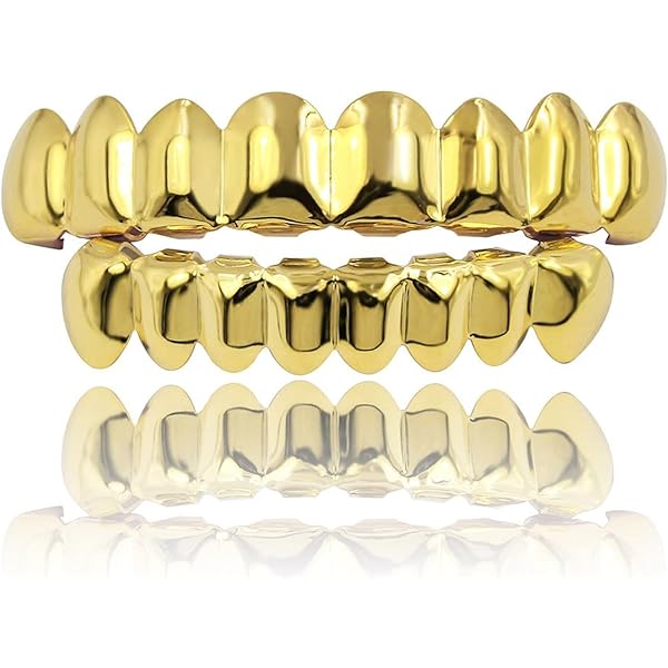 Amazon.com: 24K Gold Plated Hip Hop Punk Custom Fit Teeth Grillz