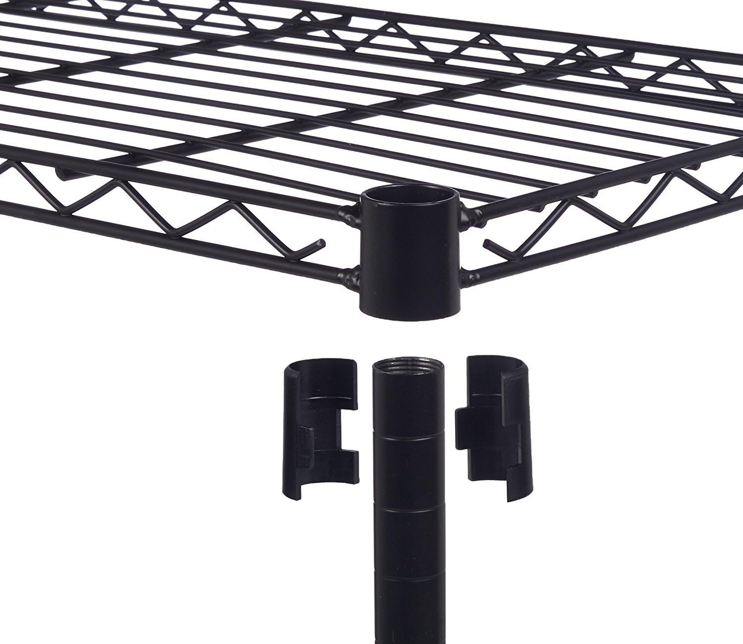 Basics 5-Shelf Adjustable, Heavy Duty Storage Shelving Unit (350 lbs loading capacity per shelf), Steel Organizer Wire Rack, Black,(36L x 14W x 72H): Home & Kitchen