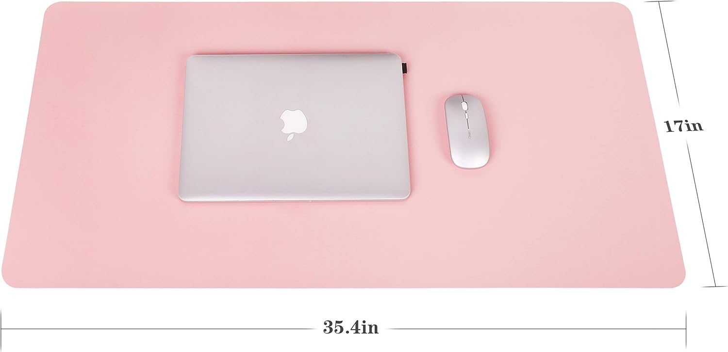 Writing Desk Pad Protector, YSAGi Anti-Slip Thin Mousepad for Computers, Office Desk Accessories Laptop Waterproof Desk Protector for Office Decor and Home (Pink, 35.4" x 17") : Office Products