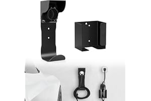 VarCozy EV Charger Holder Set, Charging Box Holder and Wall-Mount Connector Nozzle Holster Dock with J-Hook for SAE J1772, Electric Car Charger Cable Holder for Outdoor/Indoor