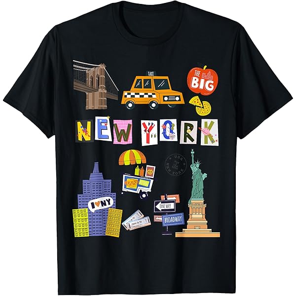 Amazon.com: New York City NY Icons Souvenir Kids Gift T-Shirt