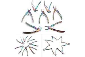 OdontoMed2011 Dental Tooth Extracting Forceps Pedo/child Extraction Forceps Dental Instrument Set, 7 Pieces, German Grade Stainless Steel Rainbow Extraction Forceps ODM