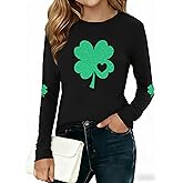 RECUTEWU Girls St Patricks Day Shirt: Kids Irish Shamrock T-Shirt St Patty's Lucky Long Sleeve Tops 5-14 Years