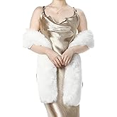 Geyoga Faux Fur Shawl for Women Fluffy Collar Scarf Wrap Winter Warm Shrug for Bridal Bridesmaid 1920s Valentines Party