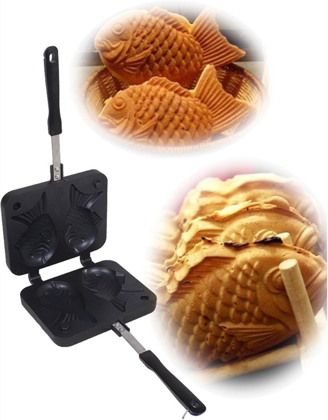 icase4u ® Le Japon Cast Iron Taiyaki Pan Gaufrier gâteau Waffle Maker