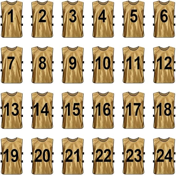 TOPTIE 1 to 24 Numbered Scrimmage Team Practice Vest, Training Bibs