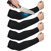 Geyoga 2 Pairs Arm Sleeves Guards Arm Protectors for Thin Skin and Bruising Protective Cut Resistant Sleeves for Men Women(Large,Hppe,Black)
