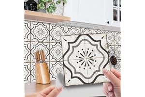 Peel and Stick Backsplash 10Pcs Vintage Tile Stickers Self-Adhesive Removable Waterproof Vinyl Wall Tile Decals for Kitchen B
