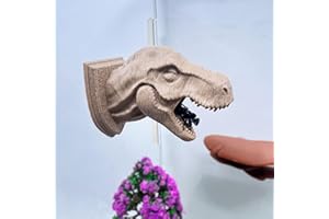 Daerky Jumping Spider Hide,3D Printed Dinosaur Head - A Fun Habitat for Jumping Spiders, Small Reptiles, and Small Pets, Suitable for Home Decor with Animal Enclosures (Wood Color)