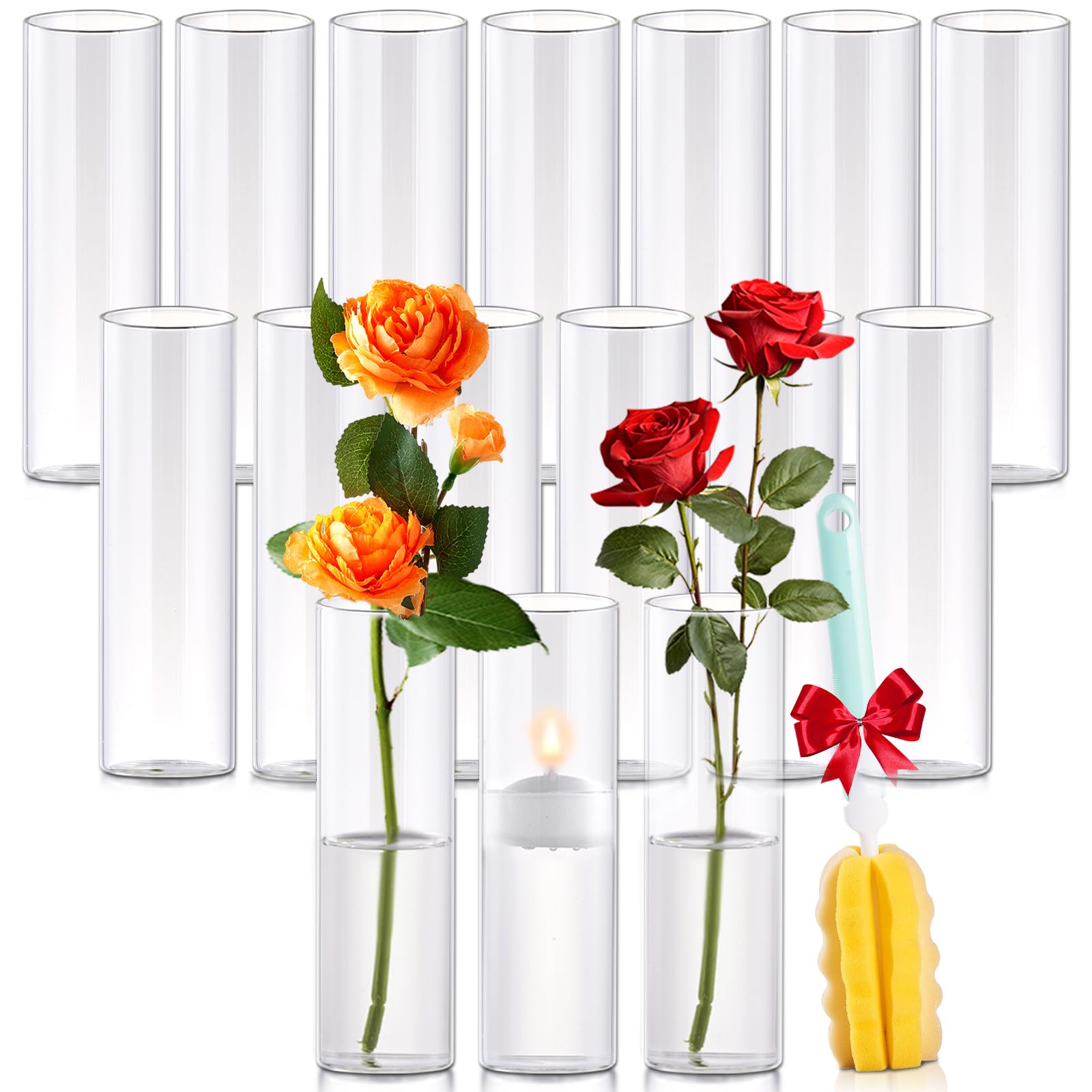 Photo 1 of * missing two*
16Pcs Glass Cylinder Bud Vases for Centerpieces,7.7 In Tall Clear Flower Vases in Bulk,Glass Small Vases Floating Candle Holder for Party,Home Decor,Wedding Decoration,Birthday,Anniversary,Baby Shower
