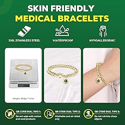 Theluckytag Upgraded QR Code Medical ID Bracelets