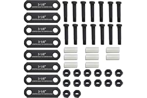 OZISENS 2Sets Trailer Axle Shackle Kit 3-1/8" Trailer Shackle Straps,Tandem Axle Trailer Shackles Kit 14 Bolts & 14 Nuts for Double Eye Leaf Spring 3500 lbs-7200 lbs Axles