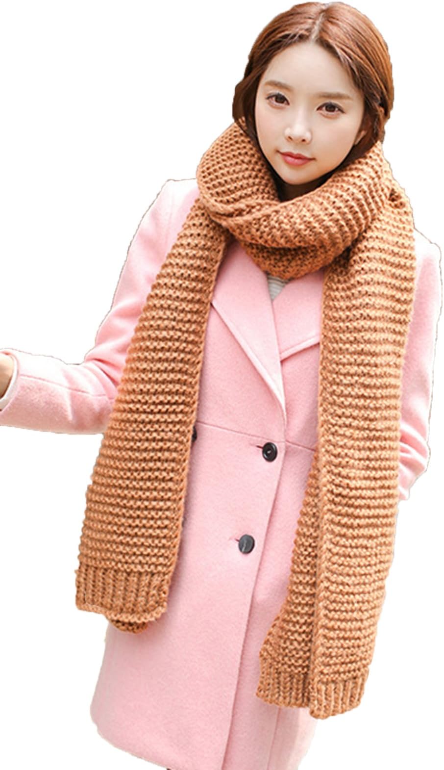 Unisex Soft Thick Women Winter Infinity Scarf Warm Knitted Circle Loop