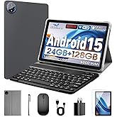 10 Inch Tablet, Android 15 Tablet with 24GB RAM + 128GB ROM (1TB Expandable), Octa-Core, 1280x800 IPS HD Touchscreen, 5MP+8MP