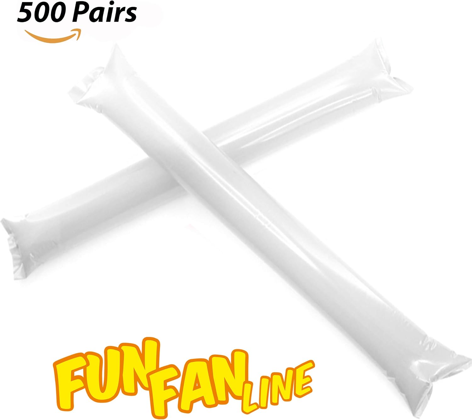 FUN FAN LINE - Pack 500 works of Reusable Inflatable Clapping Sticks, White, Normal - Image 5