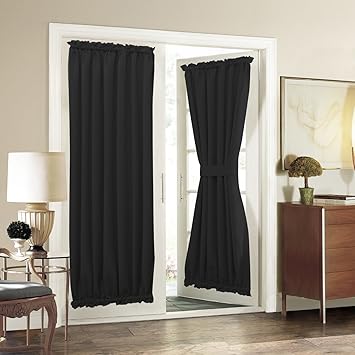 Aquazolax Sliding Glass Door Curtain Panels Functional Thermal Insulated Blackout Curtains Drapes 54x72 Inch Solid Kitchen Door Window Panel Coverings