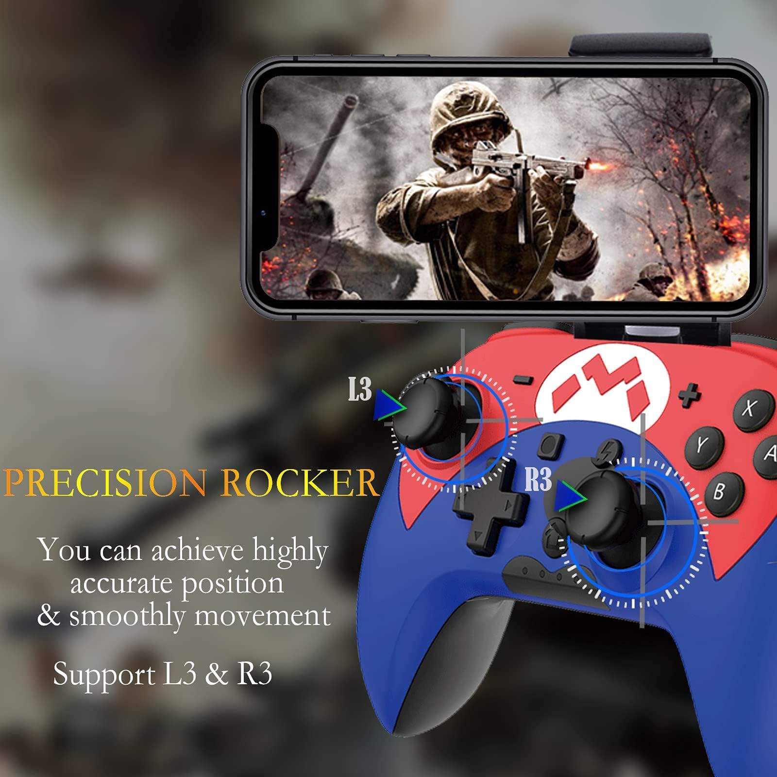 Joso Mobile Game Controller for iPhone iPad, Direct Play, Bluetooth Gaming Gamepad Joystick Works with Most iOS, iPad, MFi Games, Call of Duty Mobile(COD), Genshin Impact, Asphalt 9, Real Racing 3