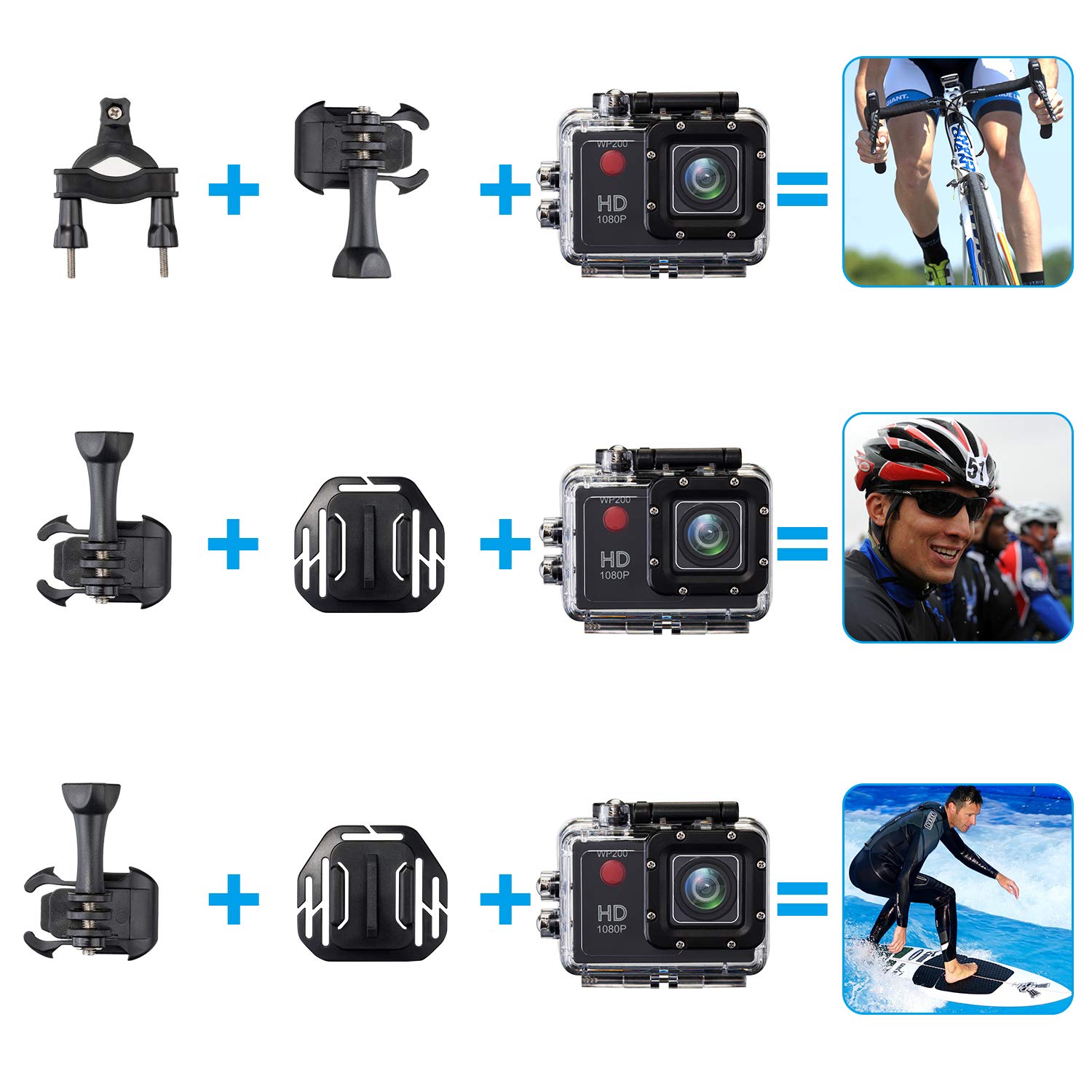 Prograce Action Camera Underwater Video Cam 1080P Full HD 12MP 2\