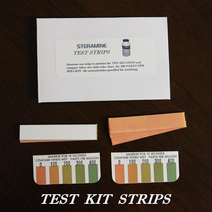 Steramine Quaternary Sanitizer test kit 32 test strips Amazon.co.uk