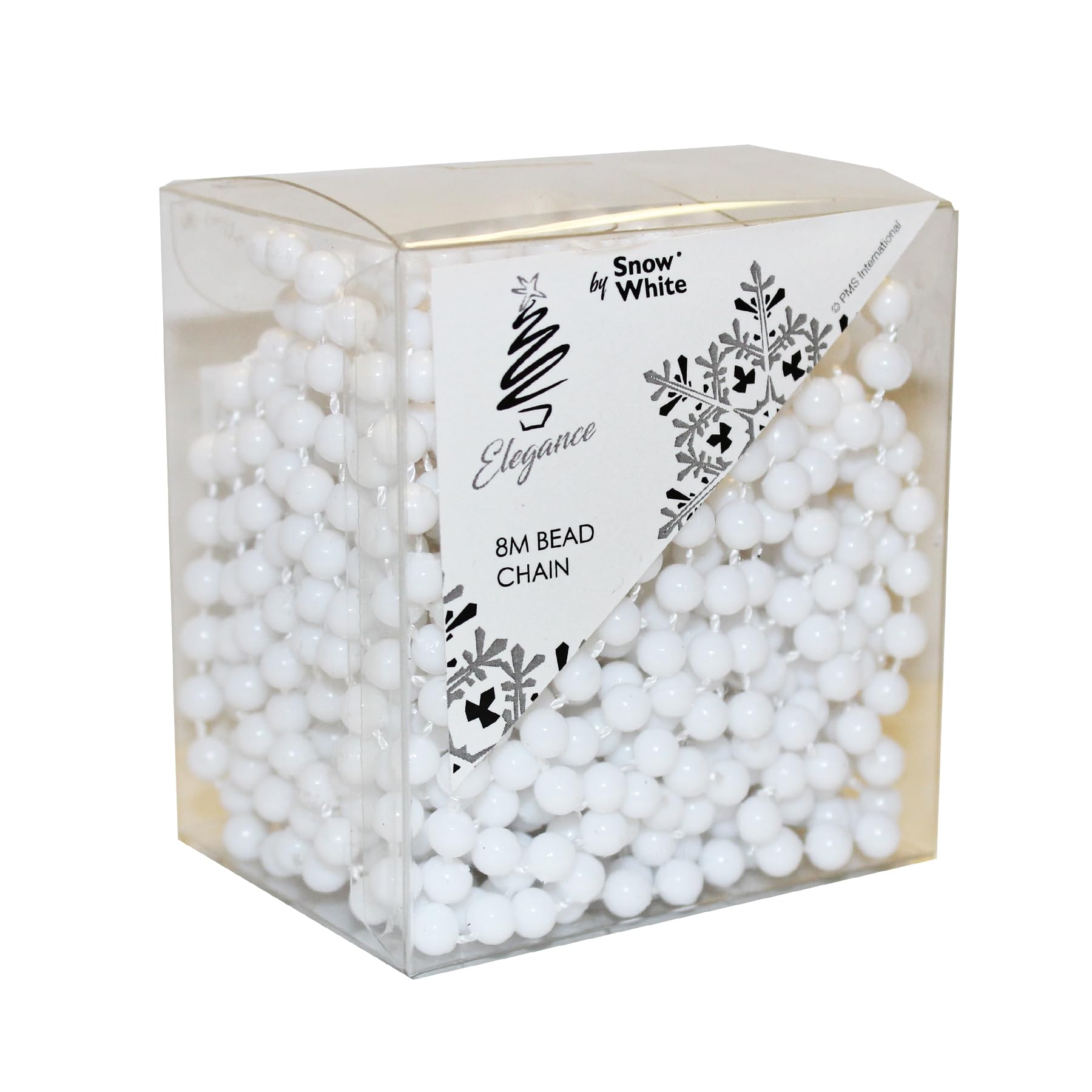 Christmas Luxury 8 Metre Bead Chain Garland Decoration Xmas Tree Hanging Ornaments (White)