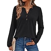 AUTOMET Women's Long Sleeve Shirts 2026 Spring Fashion Dressy Casual Tops Trendy Henley Blouses Cute Work Outfits Clothes