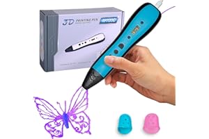 Kretrum 3D Pen for Kids | 3D Printing Pen with LCD Display | 3D Painting Pen with 1.75mm PLA Filament, Fingerstall, Pen Holde