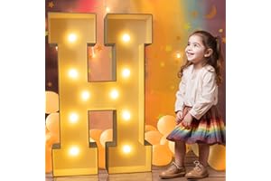 Ledido Marquee Light Up Letters, 3FT Marquee Letters Large Light Up Letters for Birthday Baby Shower Wedding Graduation Decorations, Mosaic Letters Large Marquee Letters for Party Decorations LetterH