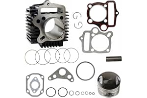 RedCap 54mm Bore Cylinder Rebuild Kit with Piston Rings Gaskets Pin Compatible with 125cc 4-Stroke Chinese Engines for Dirt Bikes Honda CRF SSR BMS ATVs Go Karts Fits TaoTao Roketa Coolster Apollo