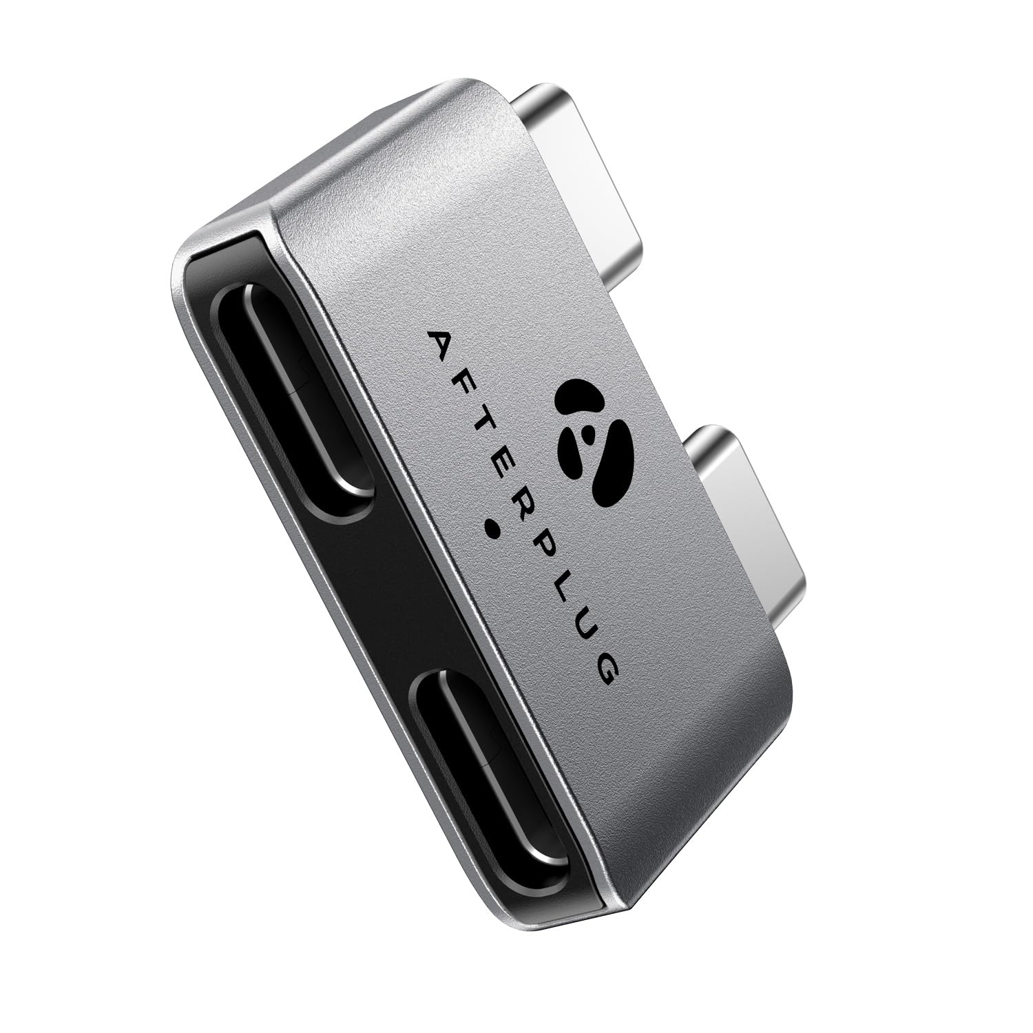 Photo 1 of Afterplug Dual USB?C Extender for MacBook with Case, 2-Port Pass?Through Adapter for Thunderbolt 5/4/3 & USB4 – 240W PD, 8K Video, 40Gbps Data - Space Gray