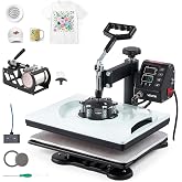 VEVOR Heat Press Machine 12 x 15 in 5-in-1 Combo Sublimation Press Machine, Heat Up Fast and Even, Digital Precise Time and Temp Control, Multi-Function, for T-Shirts, Mugs, Tumblers, Caps, Plates