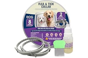 TEKOLA Flea & Tick Collar for Dogs, Long Lasting Protection for 8 Months, Water Resistant Dog Flea and Tick Collars