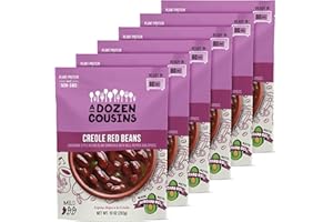A DOZEN COUSINS MEALS A Dozen Cousins Creole Red Beans (6-Pack) Prepared Food Pouch, Ready to Eat Meal in Seasoned Avocado Oil, Premade Microwave Meal, Instant Red Beans, Gluten Free, Plant Protein & Fiber