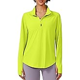 PINSPARK Long Sleeve Workout Tops for Women UPF 50+ Sun Protection Shirts Half Zip Quick Dry Athletic Running Hiking Golf
