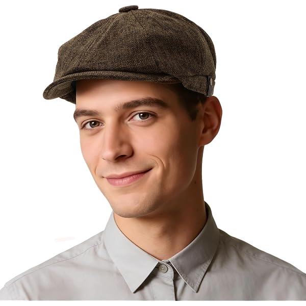 Gatsby Newsboy Hat Men Women Classic Herringbone lvy Trendy Tweeb