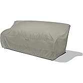 DUCKCOVERS Weekend Water-Resistant Outdoor Sofa Cover with Integrated Duck Dome, 77 x 35 x 35 Inch, Moon Rock, Patio Bench Cover